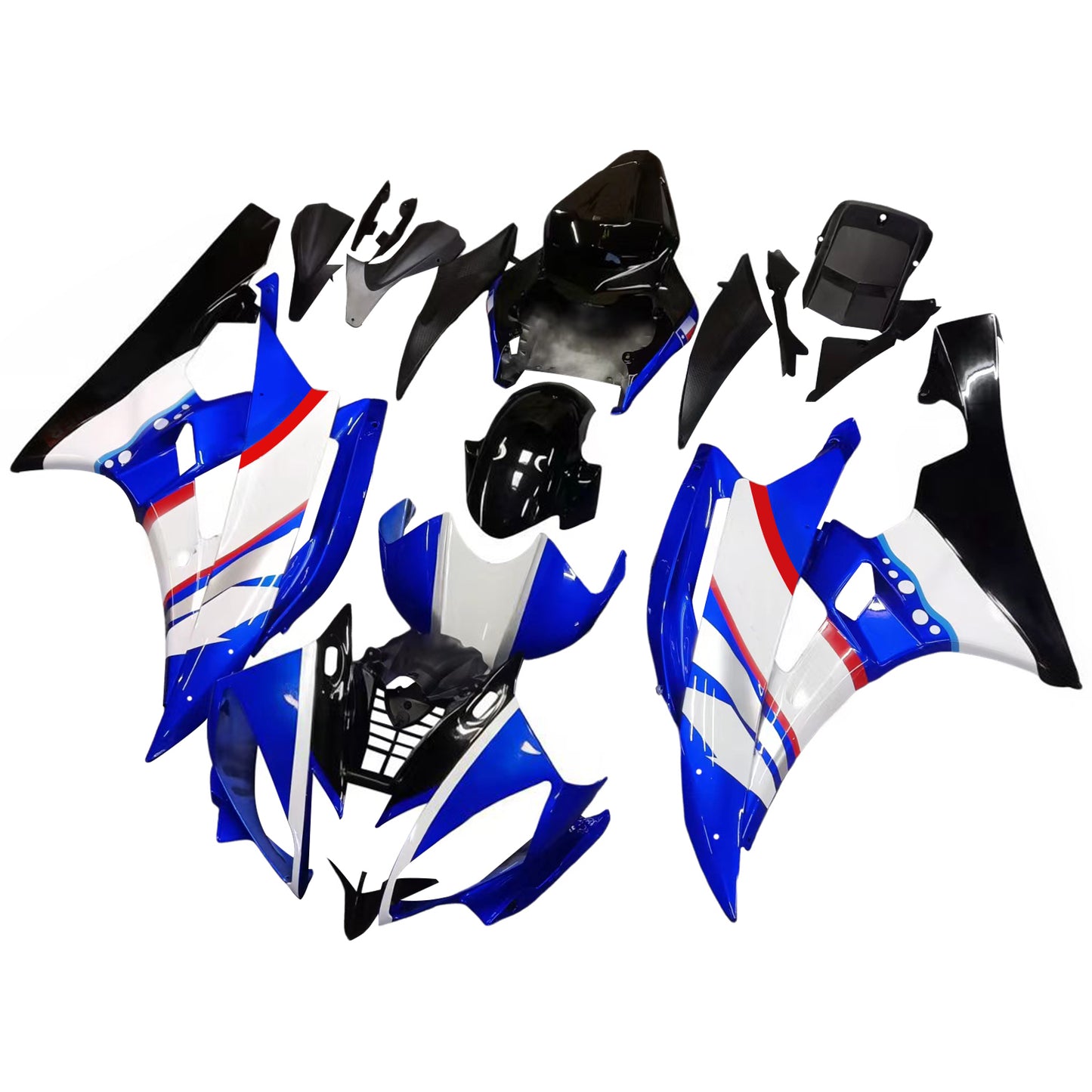 Carene 2006-2007 Yamaha YZF-R6 Blu Nero Sterilgard R6 Racing Generico