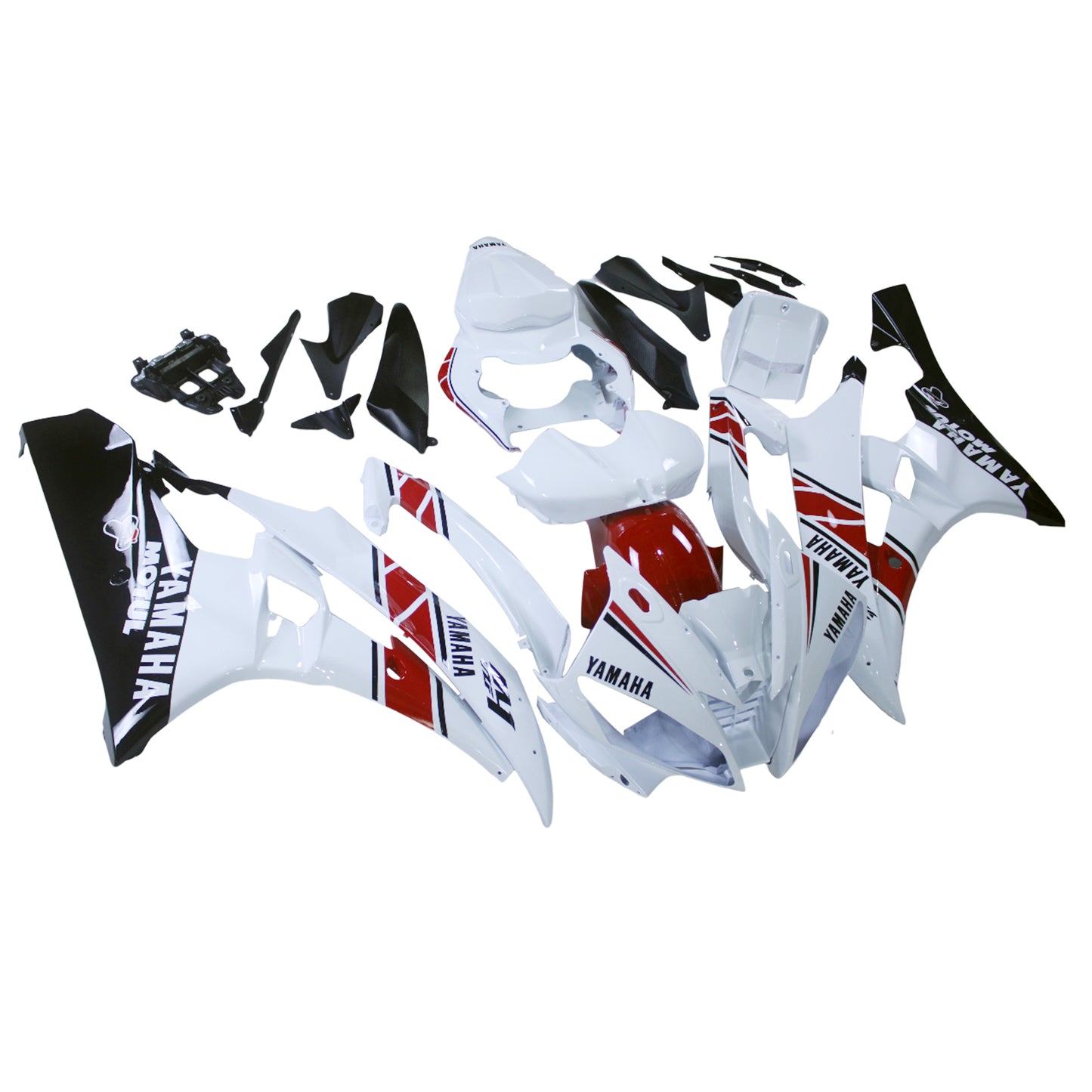 Amotopart Frakings Yamaha YZF-R6 2006-2007 Cladding White? Kit di travestimento nero rosso