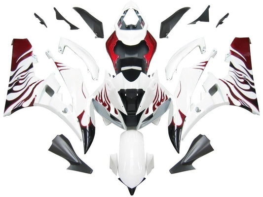 Carene 2006-2007 Yamaha YZF-R6 White & Red Flame R6 Racing Generico