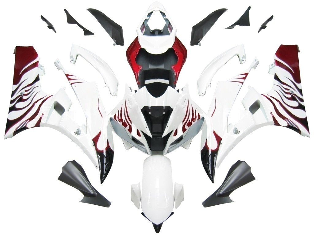 Amotopart Frakings Yamaha YZF-R6 2006-2007 Cladding White e kit di rivestimento rosso