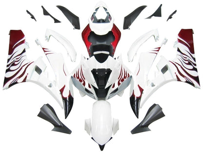 Amotopart Frakings Yamaha YZF-R6 2006-2007 Cladding White e kit di rivestimento rosso