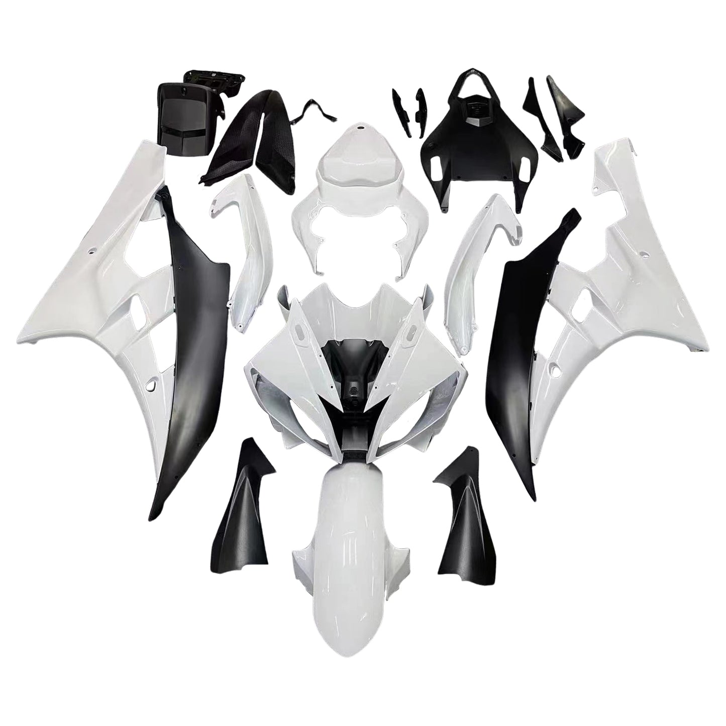 Amotopart Frakings Yamaha YZF-R6 2006-2007 Abbigliamento mascherato kit di rivestimento nero bianco