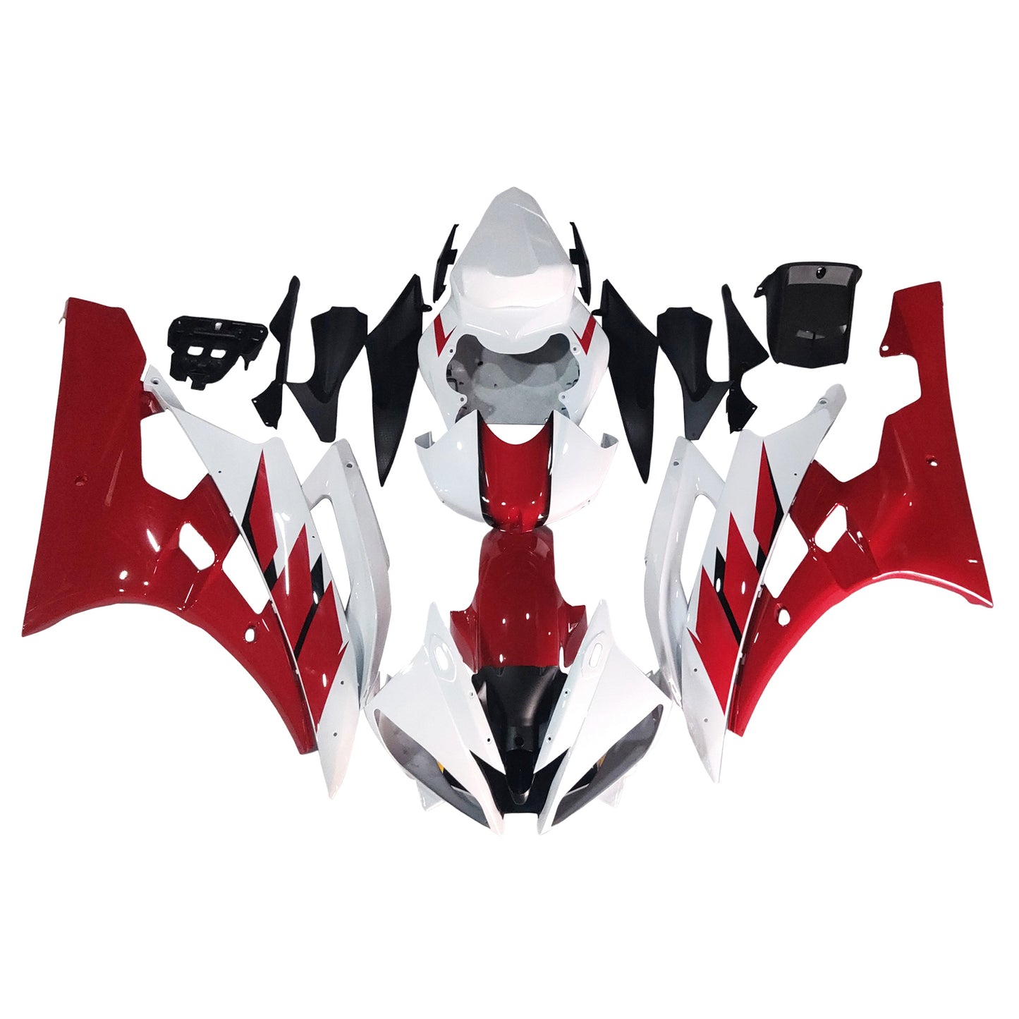 Carena Set Per Yamaha YZF R6 YZF-R6 2006-2007 Rosso Bianco Generico