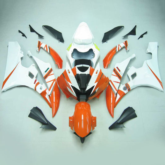 Amotopart Yamaha 2006-2007 YZF 600 R6 Kit di paura bianco arancione