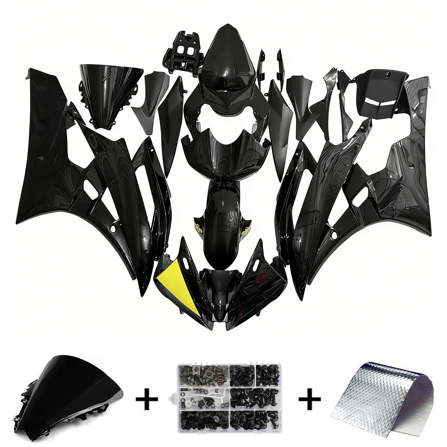 Amotopart Yamaha 2006-2007 YZF 600 R6 Kit di rivestimento giallo nero