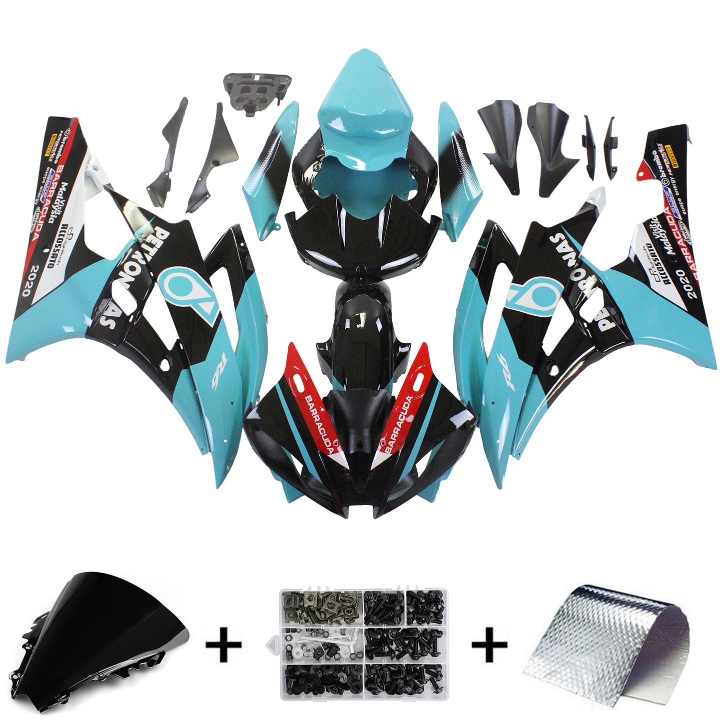 Kit carenatura iniezione Carrozzeria plastica ABS adatta per Yamaha YZF 600 R6 2006-2007
