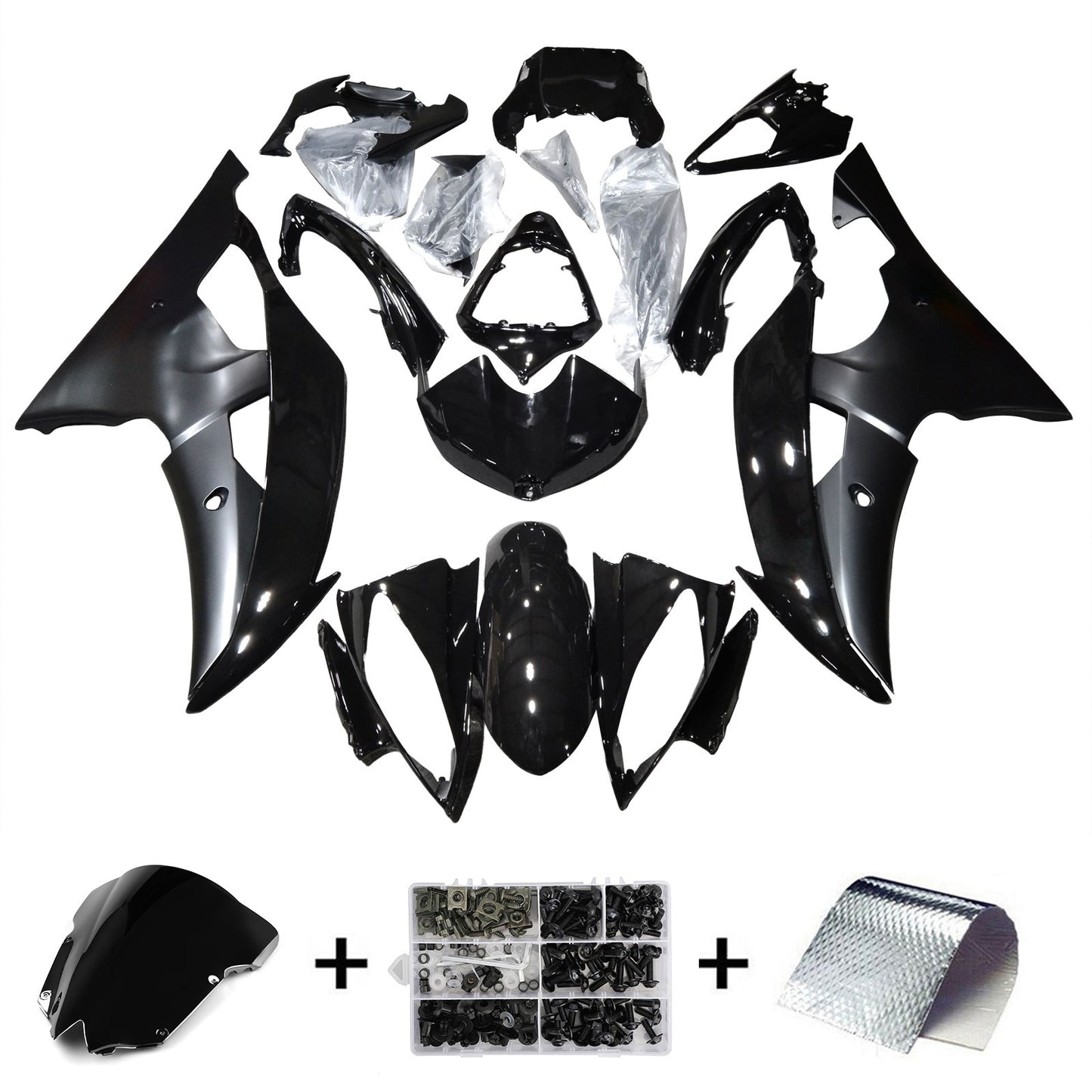 Carene 2008-2016 Yamaha YZF-R6 Contrast Black R6 Racing Generico