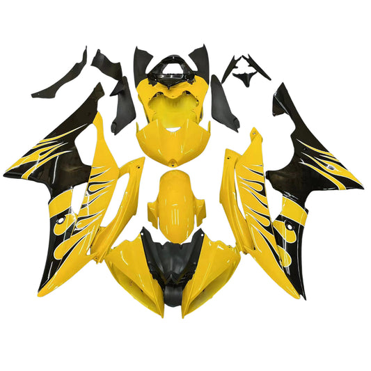 Carene 2008-2016 Yamaha YZF-R6 Yellow & Black Flame R6 Generico