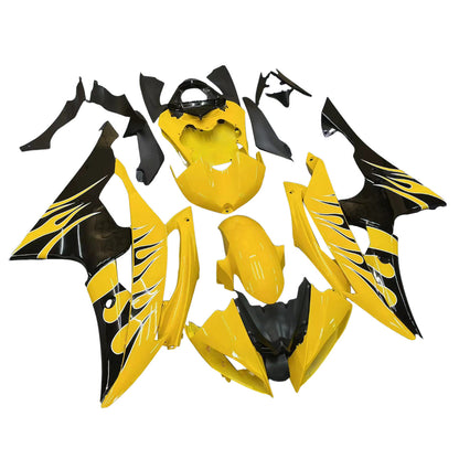 Carene 2008-2016 Yamaha YZF-R6 Yellow & Black Flame R6 Racing Generico