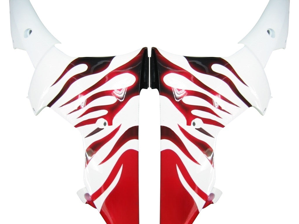 Carene 2008-2016 Yamaha YZF-R6 White & Red Flame R6 Racing Generico