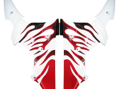 Carene 2008-2016 Yamaha YZF-R6 White & Red Flame R6 Generico