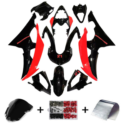 Amotopart Yamaha 2008-2016 YZF 600 R6 Kit di rivestimento rosso nero