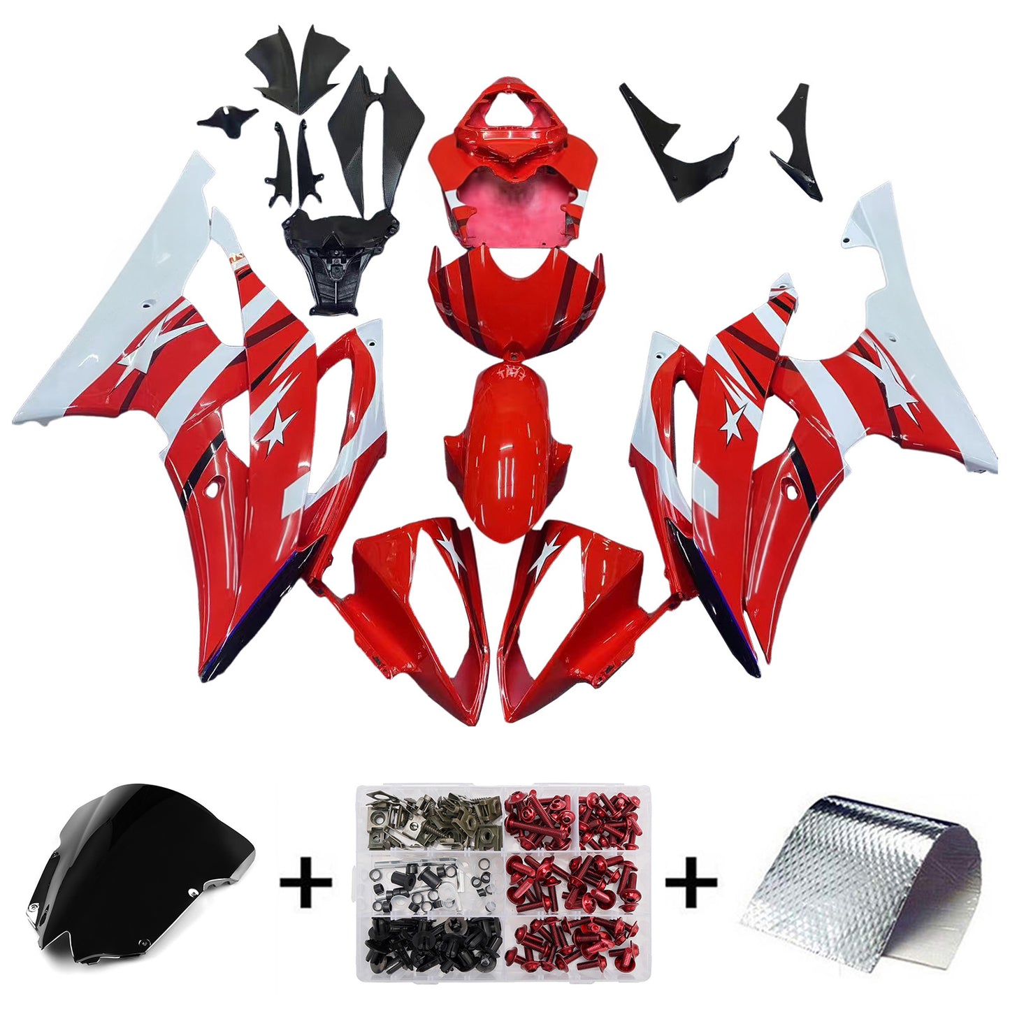 Kit carenatura Bodywork ABS di plastica adatta per Yamaha YZF 600 R6 2008-2016