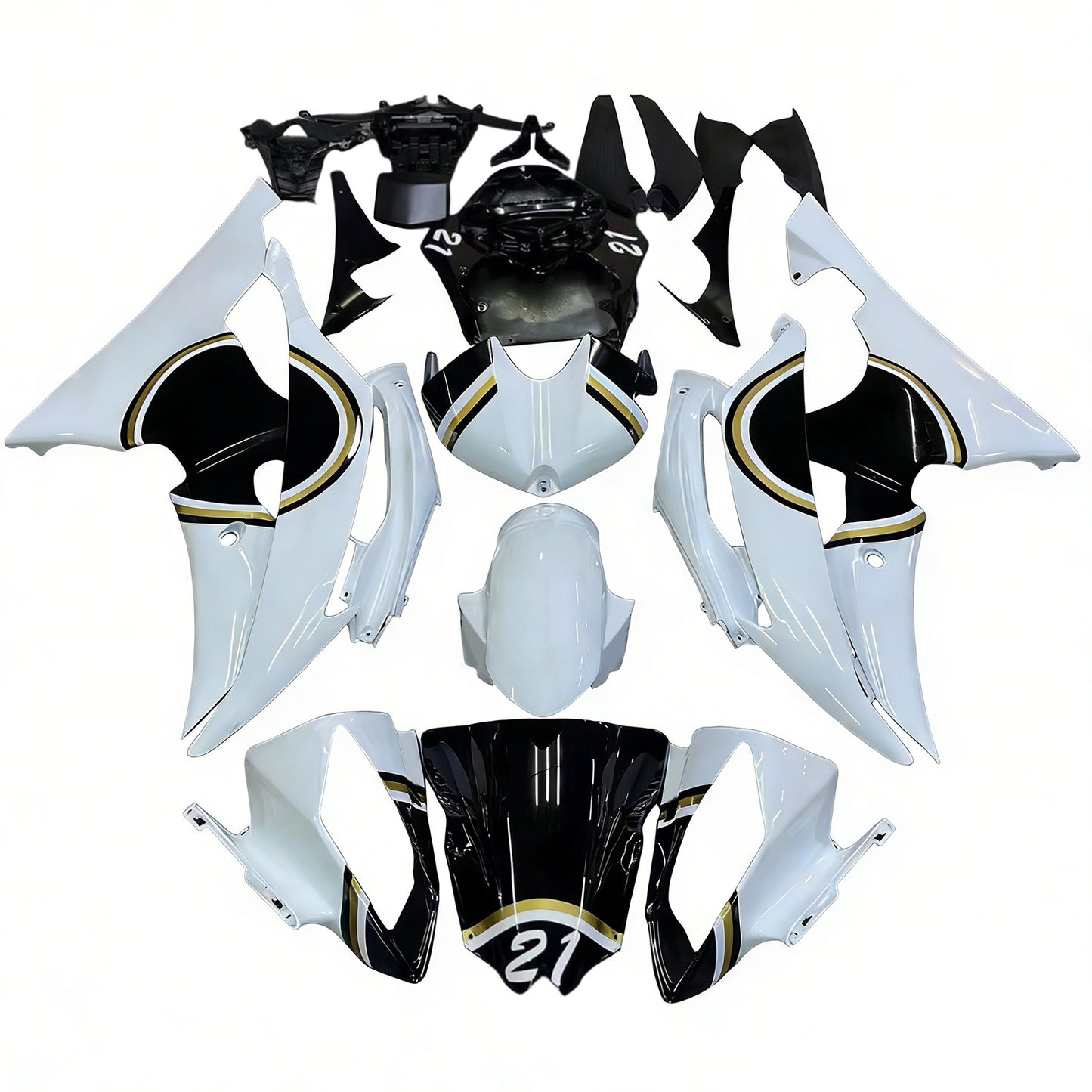 Amotopart Yamaha YZF 600 R6 2008-2016 Kit Carena Carrozzeria Plastica ABS