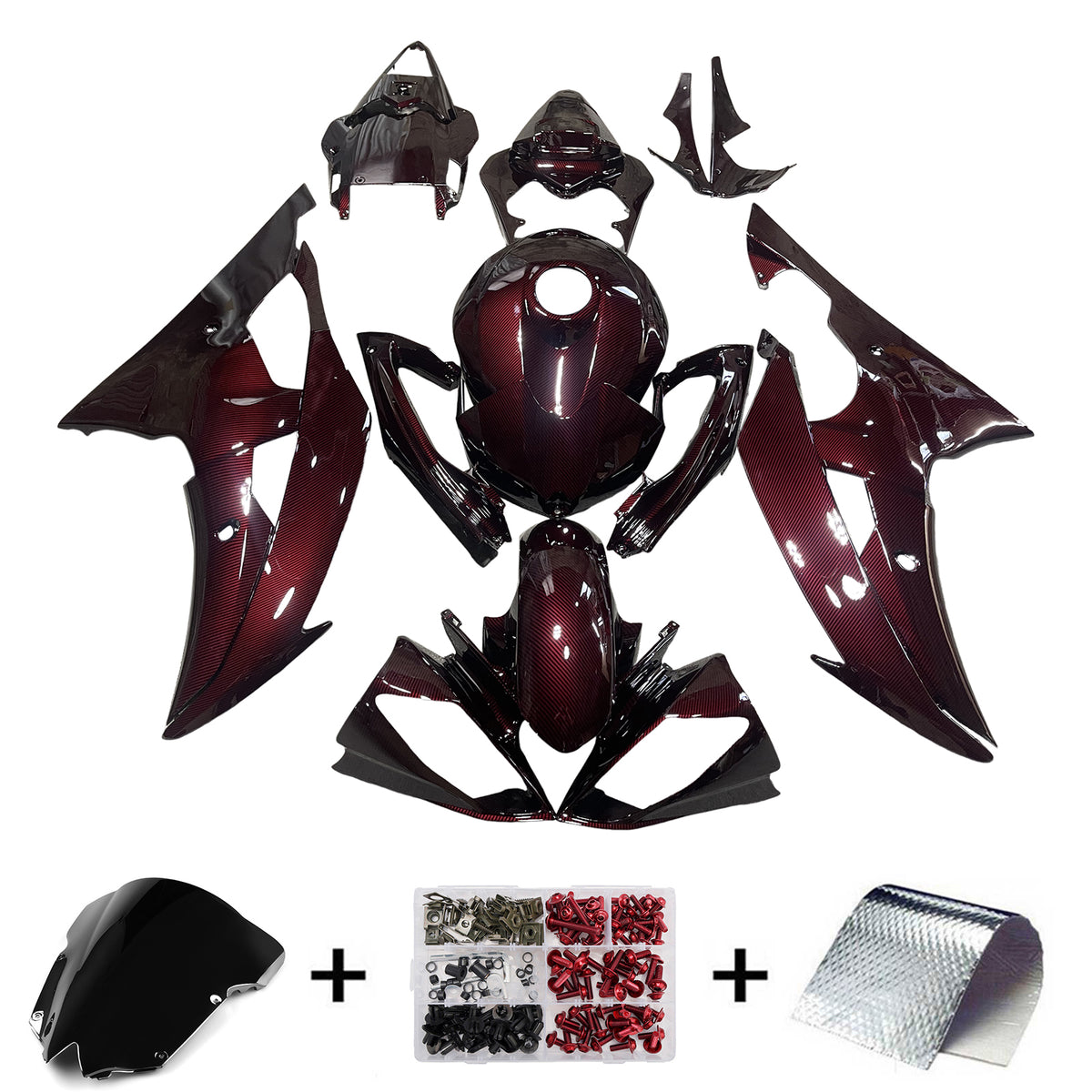 Kit carenatura iniezione plastica ABS per Yamaha YZFR6 YZF-R6 2008-2016