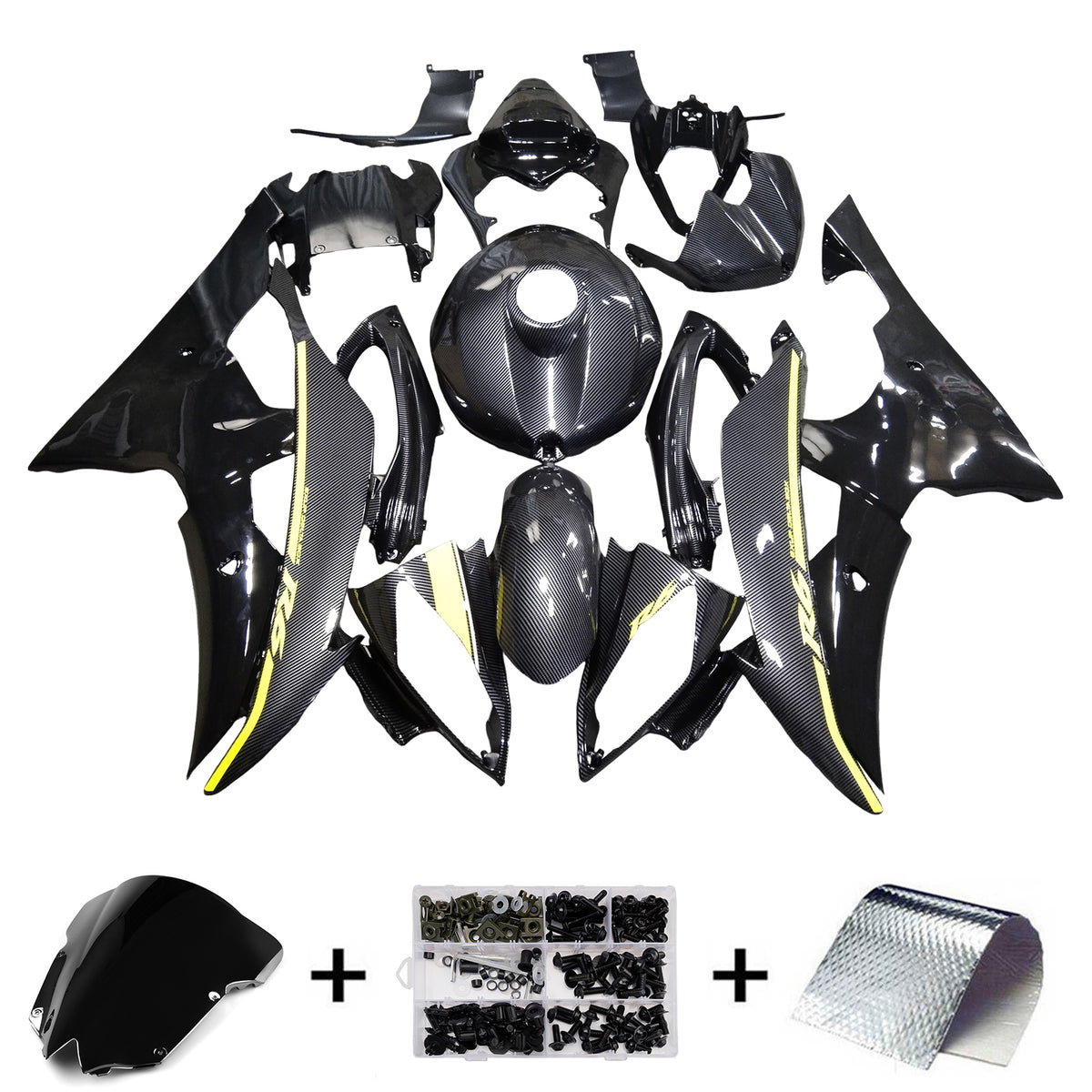 Kit carenatura iniezione plastica ABS per Yamaha YZFR6 YZF-R6 2008-2016