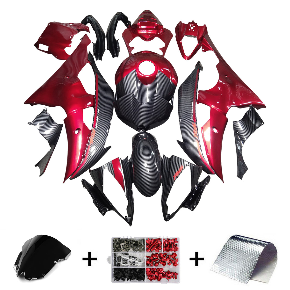 Kit carenatura iniezione plastica ABS per Yamaha YZFR6 YZF-R6 2008-2016