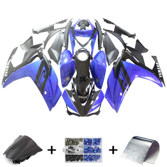 Amotopart Sales Ski Yamaha 2014-2018 YZF R3 e 2015-2017 YZF R25 Kit di abbigliamento blu nero