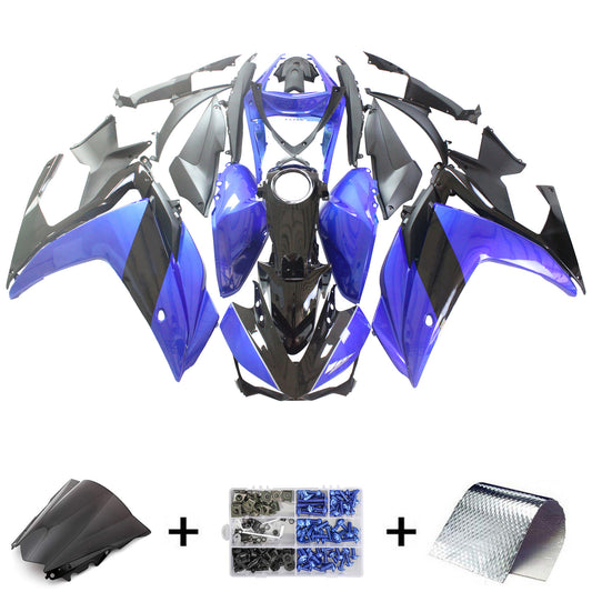 Amotopart Sales Ski Yamaha 2014-2018 YZF R3 e 2015-2017 YZF R25 Kit di abbigliamento blu nero