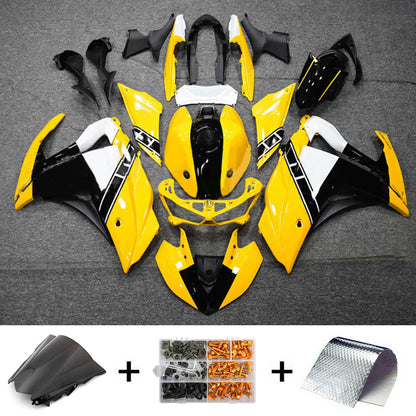 Kit di vendita Amotopart Yamaha 2014-2018 YZF R3 e 2015-2017 YZF R25 Kit di rivestimento nero giallo