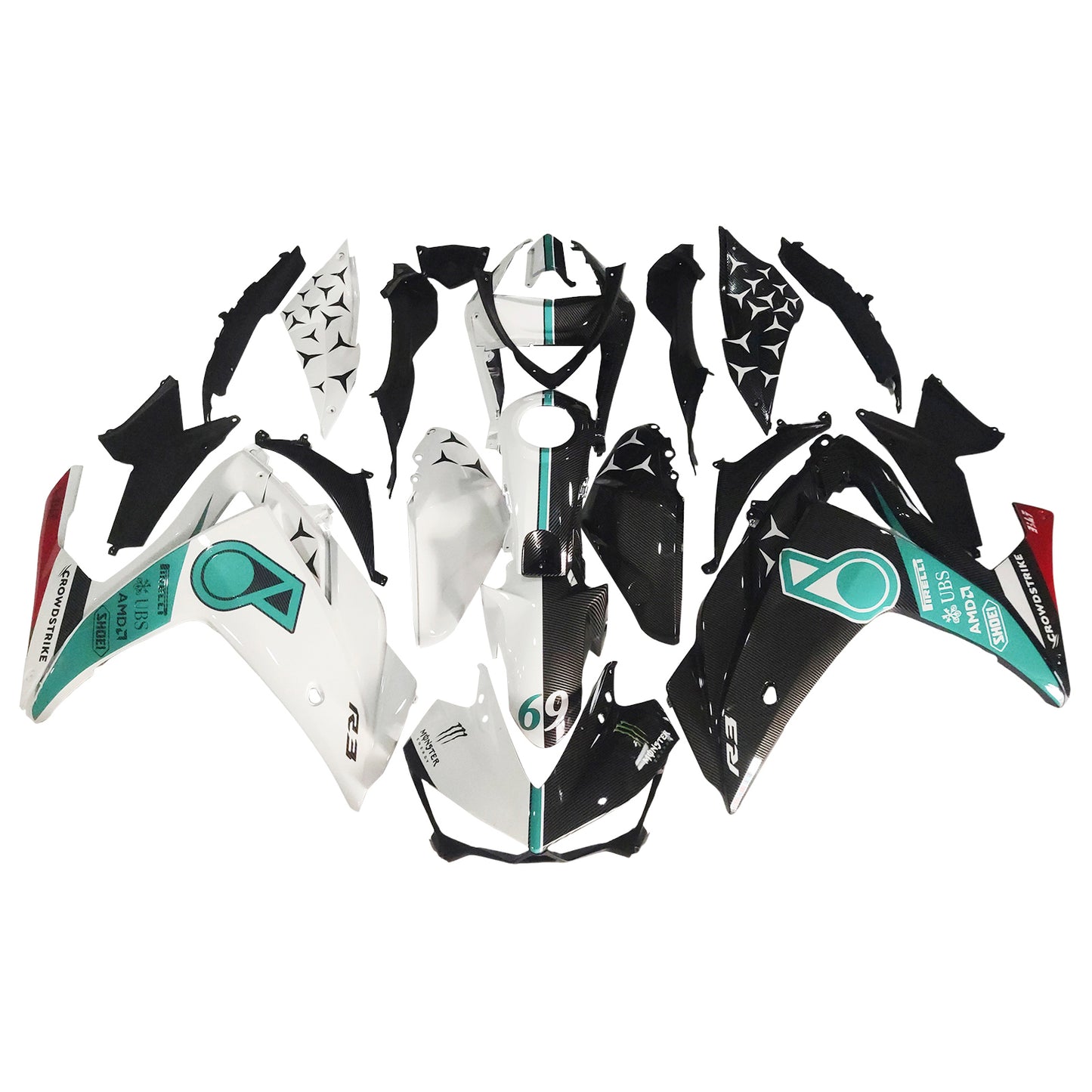 Amotopart Yamaha YZF-R3 2014-2018 R25 2015-2017 Kit carena Carrozzeria ABS
