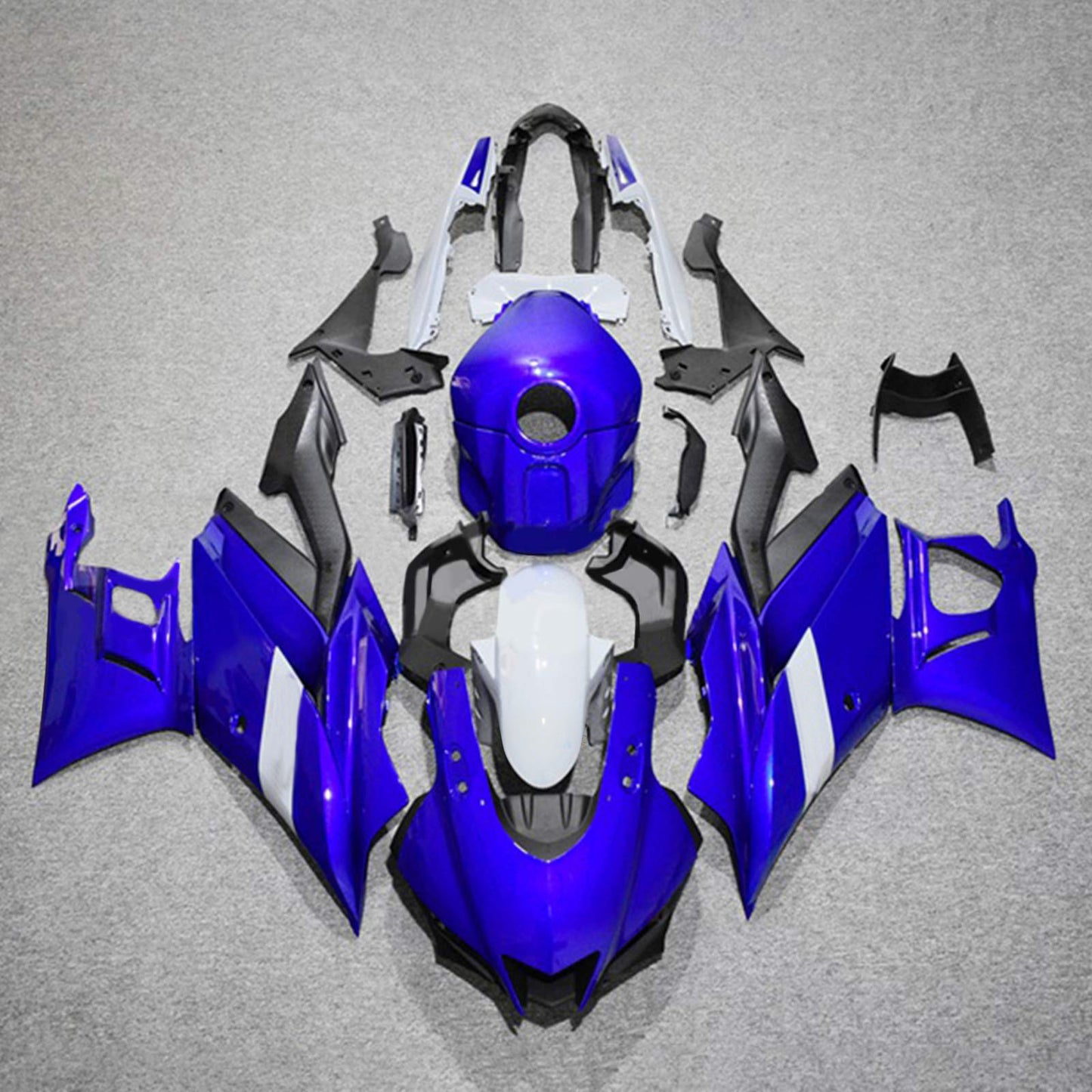 Amotopart Yamaha 2019-2021 YZF R3/YZF R25 Kit di paura blu nera