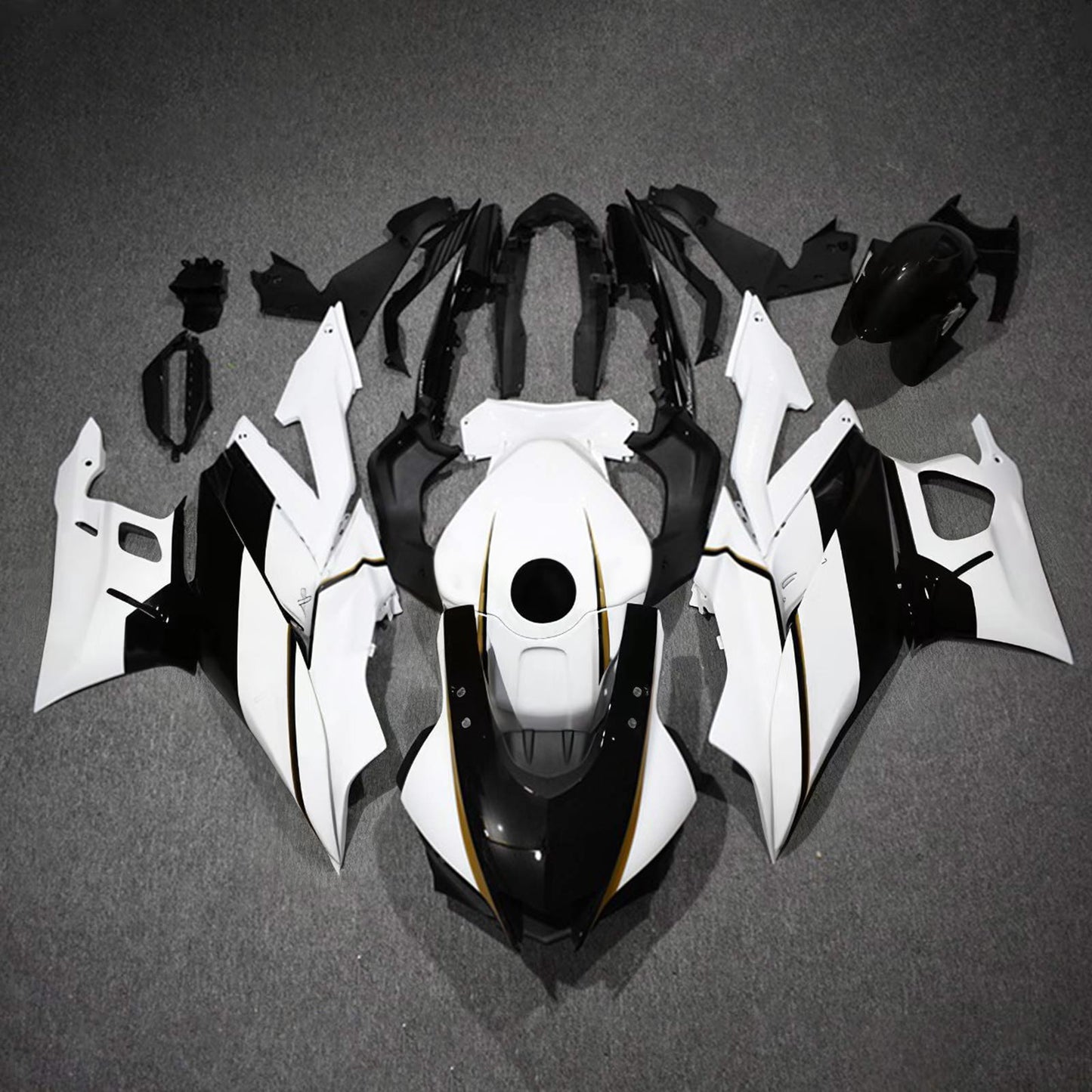 Amotopart Yamaha 2019-2021 YZF R3/YZF R25 Kit di paura bianco nero