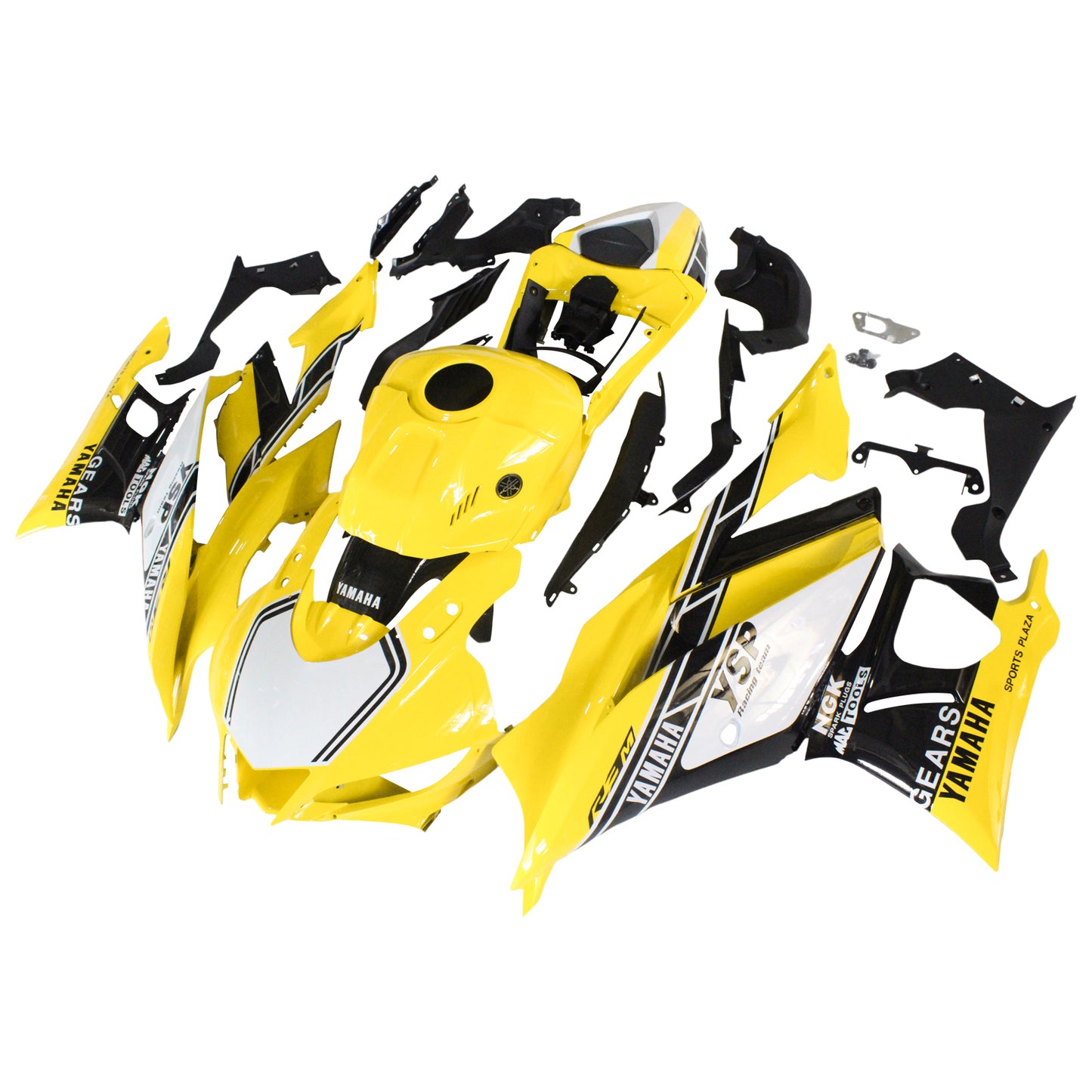 Amotopart Yamaha 2019-2021 YZF R3/YZF R25 Kit bianco nero giallo