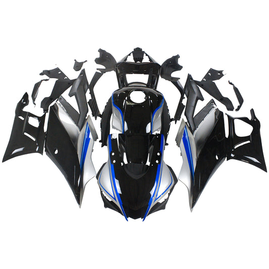 Amotopart Yamaha 2019-2021 YZF R3/YZF R25 Kit carenatura blu a fessura nera