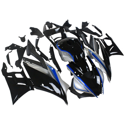 Amotopart Yamaha 2019-2021 YZF R3/YZF R25 Kit carenatura blu a fessura nera