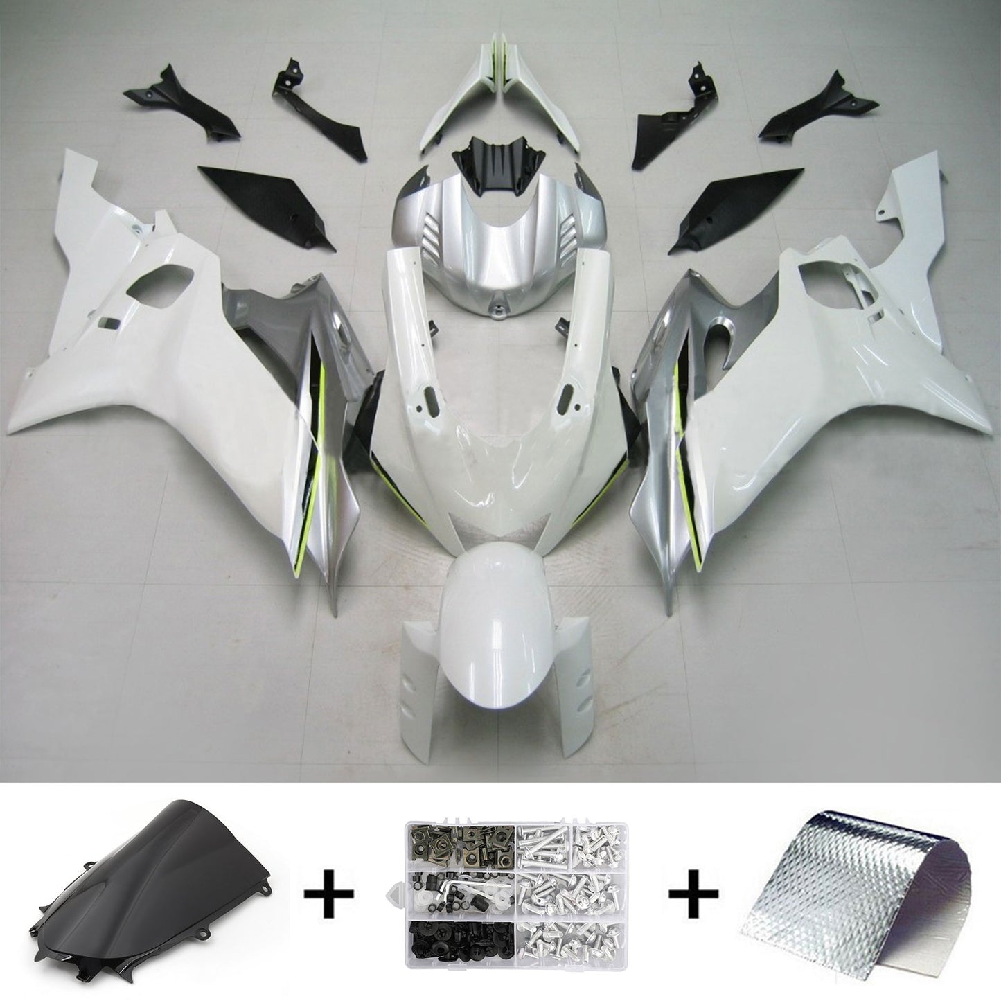 Amotopart Yamaha 2017-2020 YZF 600 R6 White Fearing Kit