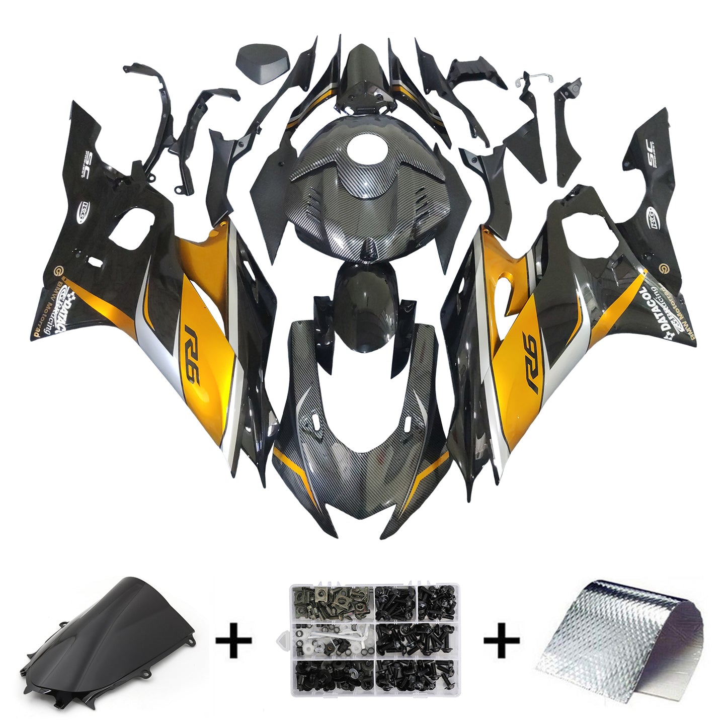 Kit carenatura iniezione Yamaha YZF-R6 2017-2023 Carrozzeria in plastica ABS