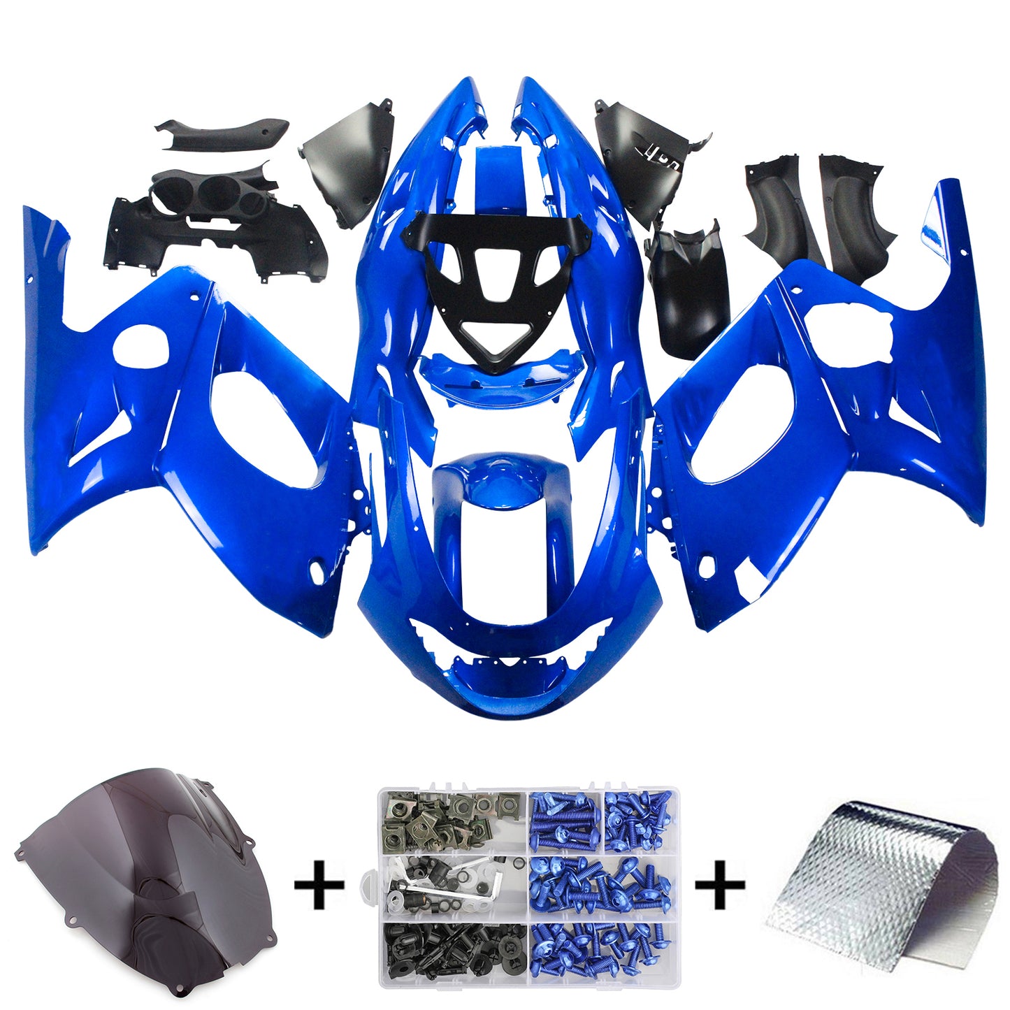 Amotopart Yamaha 1996-2007 YZF 600R Thundercat Blue White Faiting Kit