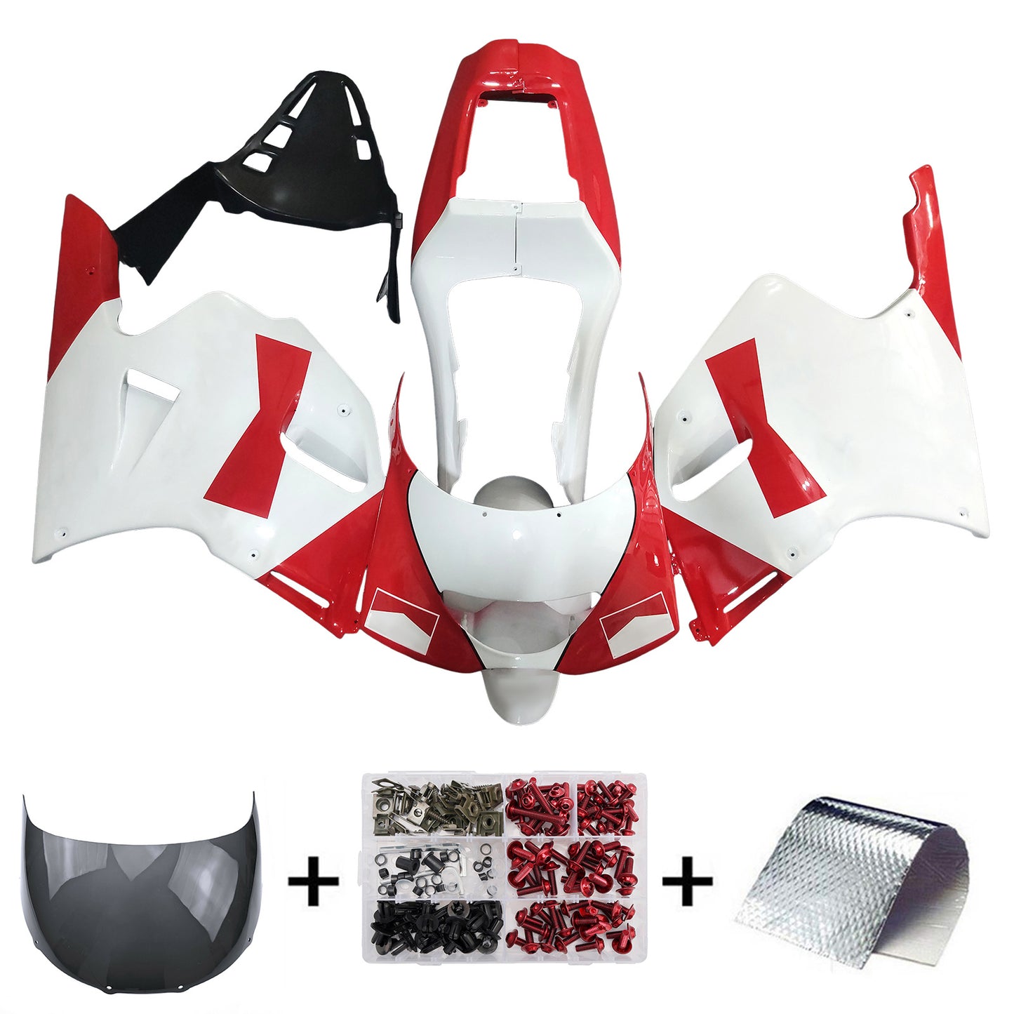 Amotopart Yamaha 1991-1994 TZR 250 rosso bianco? Con kit di vendita logo nero