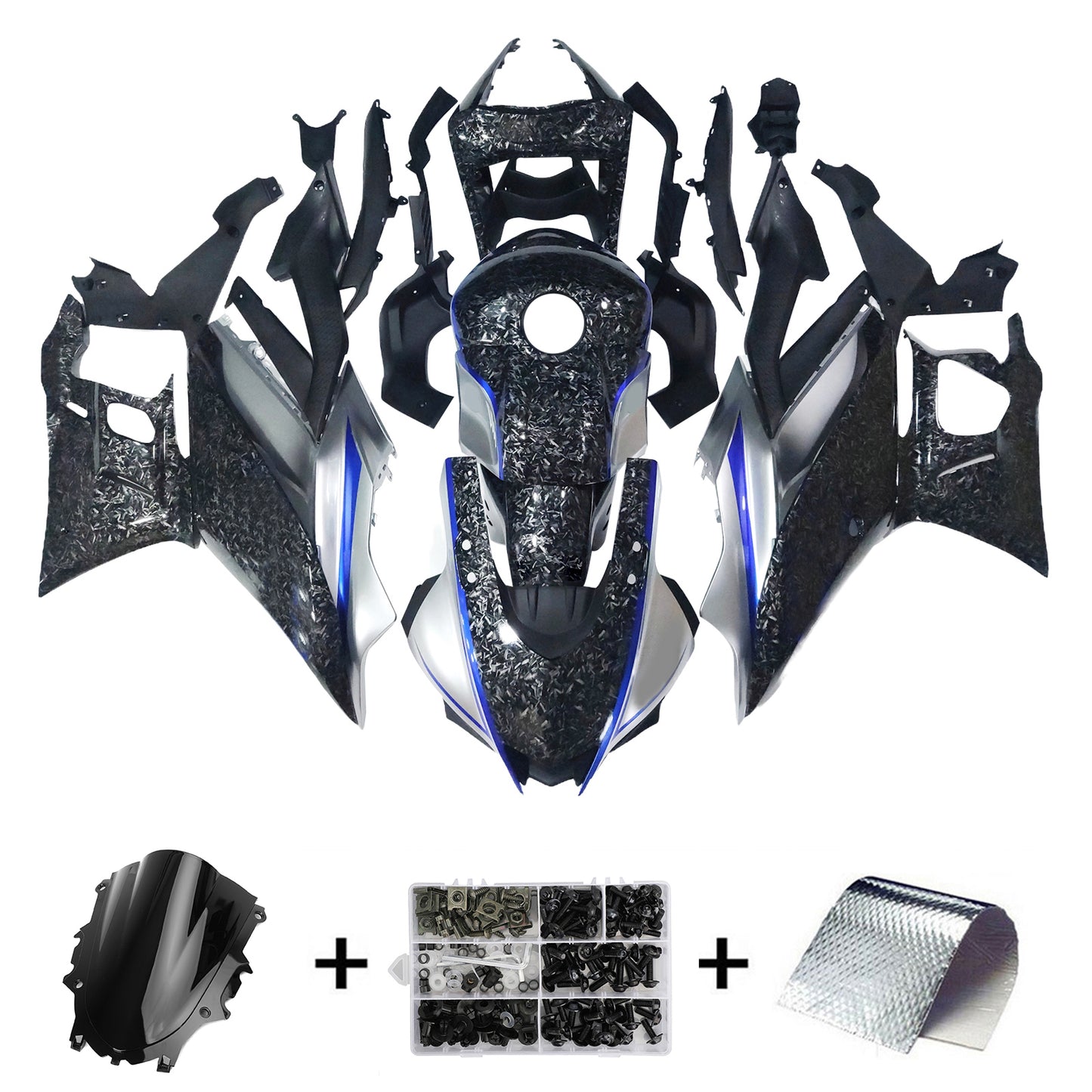 Amotopart Yamaha YZF-R3 R25 2022-2023 Kit carena Carrozzeria Plastica ABS