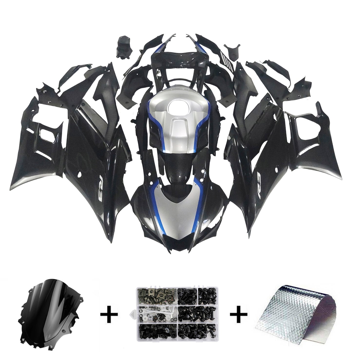 2022-2023 Yamaha YZF-R3 R25 Kit carenatura iniezione Carrozzeria Plastica ABS
