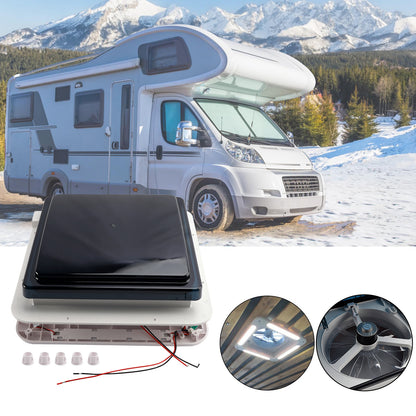 Lucernario con luce a LED 010006114" RV Caravan Roof Vent Motore a 3 velocità RV Fan DC12V