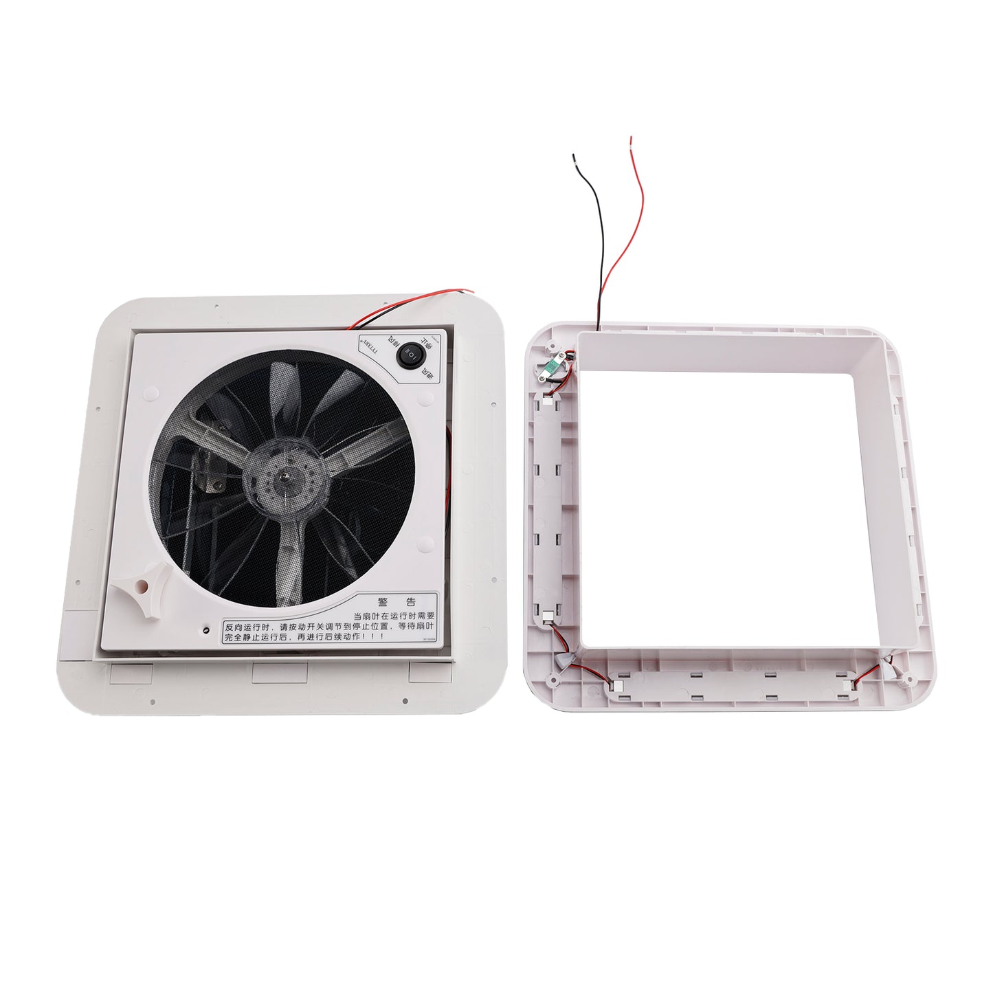 Lucernario con luce a LED 010006114" RV Caravan Roof Vent Motore a 3 velocità RV Fan DC12V