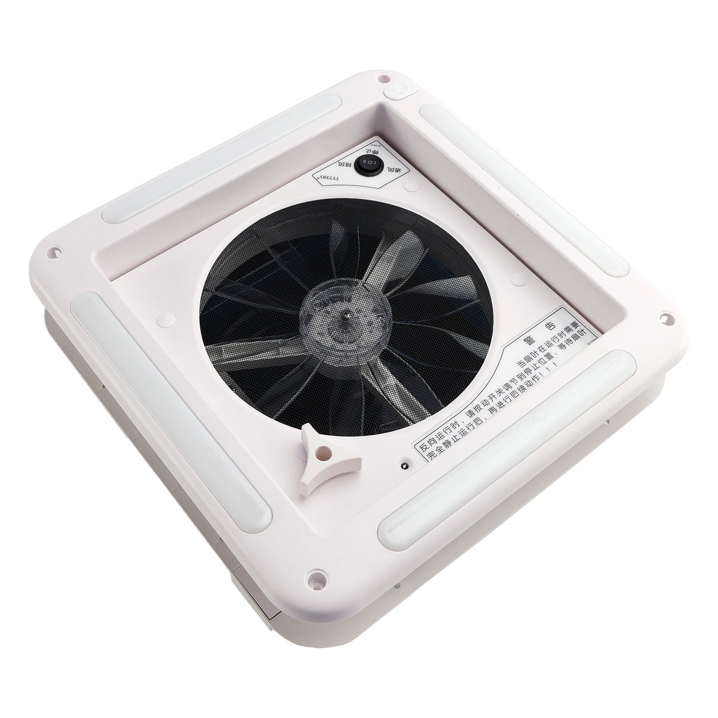 14" RV Caravan Roof Vent Motore a 3 velocità RV Fan 12V Lucernario con luce a LED 0100061