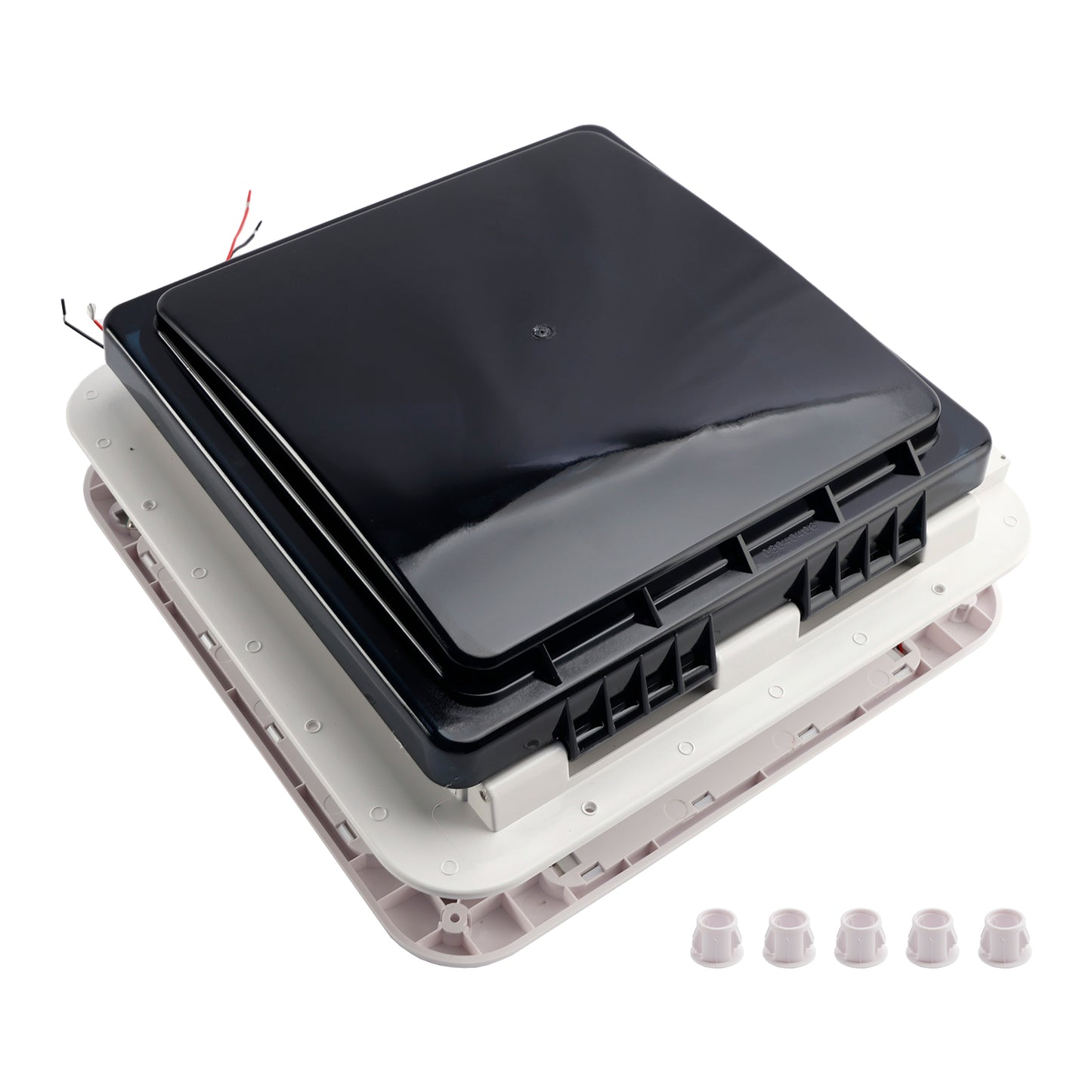 14" RV Caravan Roof Vent Motore a 3 velocità RV Fan 12V Lucernario con luce a LED 0100061