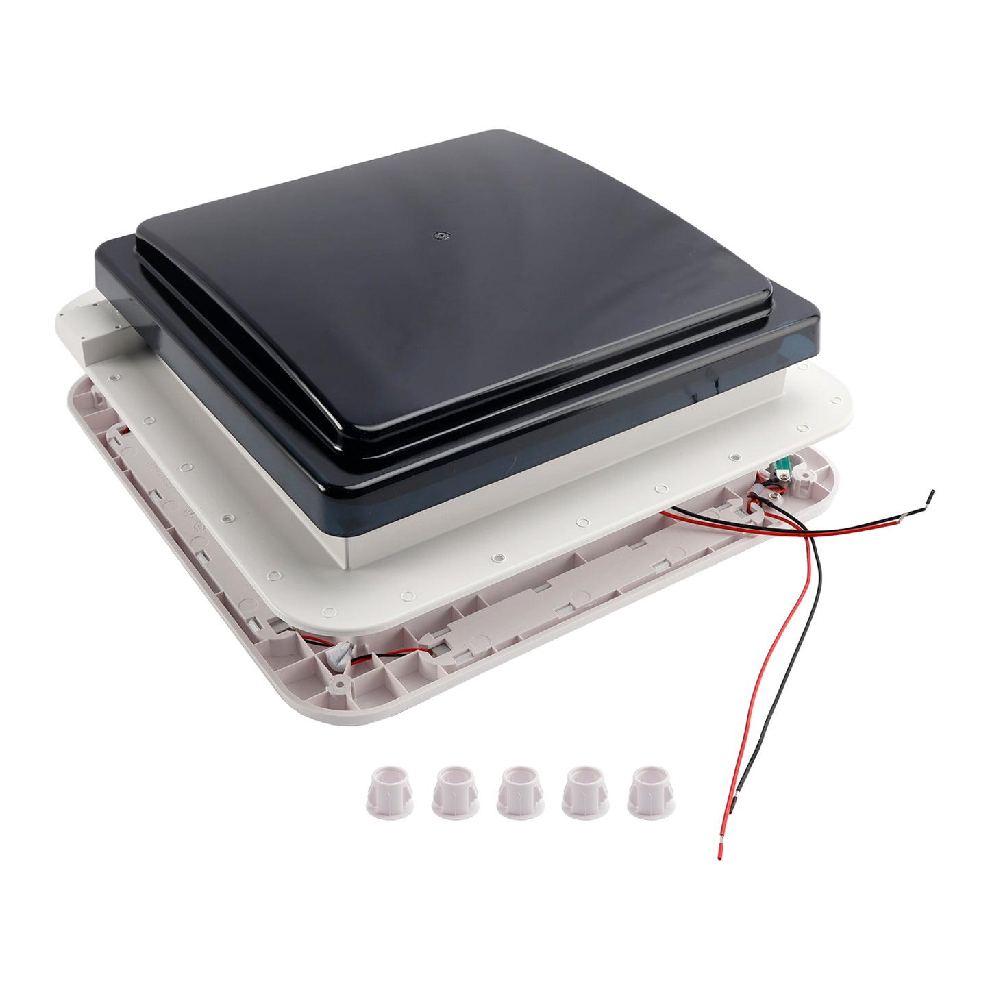 14" RV Caravan Roof Vent Motore a 3 velocità RV Fan 12V Lucernario con luce a LED 0100061