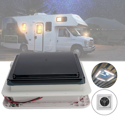Ventilatore da tetto per camper da 11 pollici, motore a 3 velocità, lucernario da 12 V con luce a LED