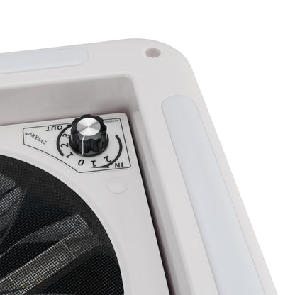 Ventilatore da tetto per camper da 11 pollici, motore a 3 velocità, lucernario da 12 V con luce a LED