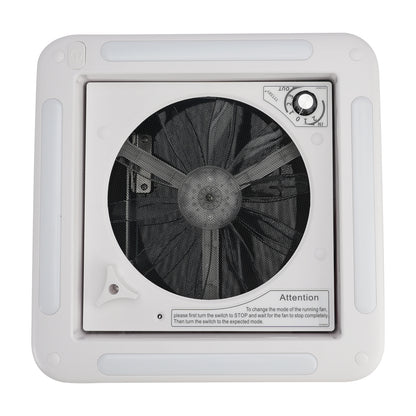 Ventilatore da tetto per camper da 11 pollici, motore a 3 velocità, lucernario da 12 V con luce a LED