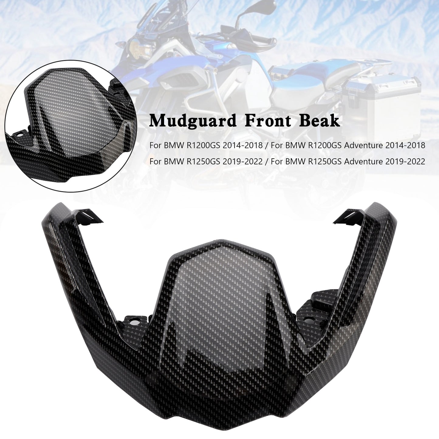Naso a becco di estensione parafango in carbonio per BMW R1200 R1250 GS Adventure 2014-2022