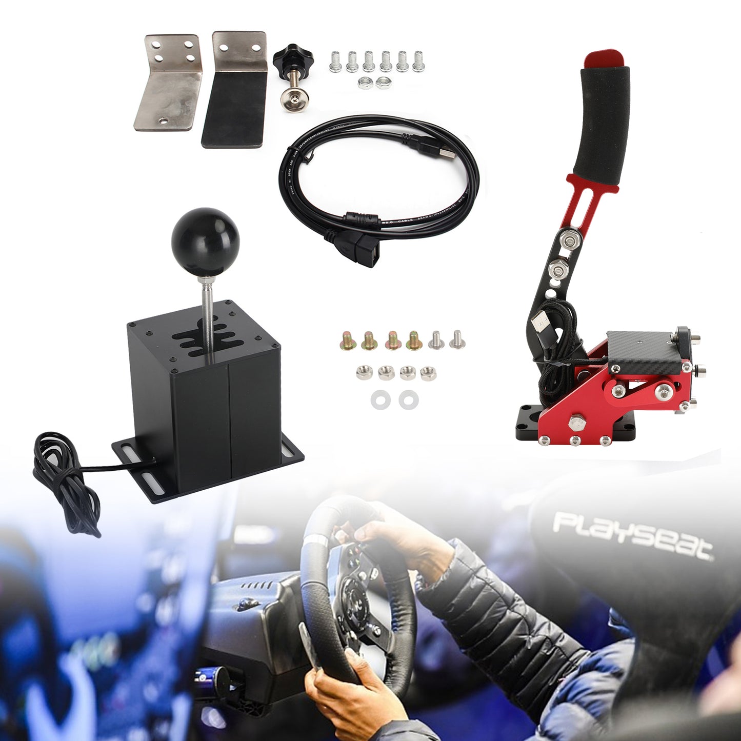 Freno a mano USB con morsetto e cambio ad H per volante Logitech G29 Sim Racing