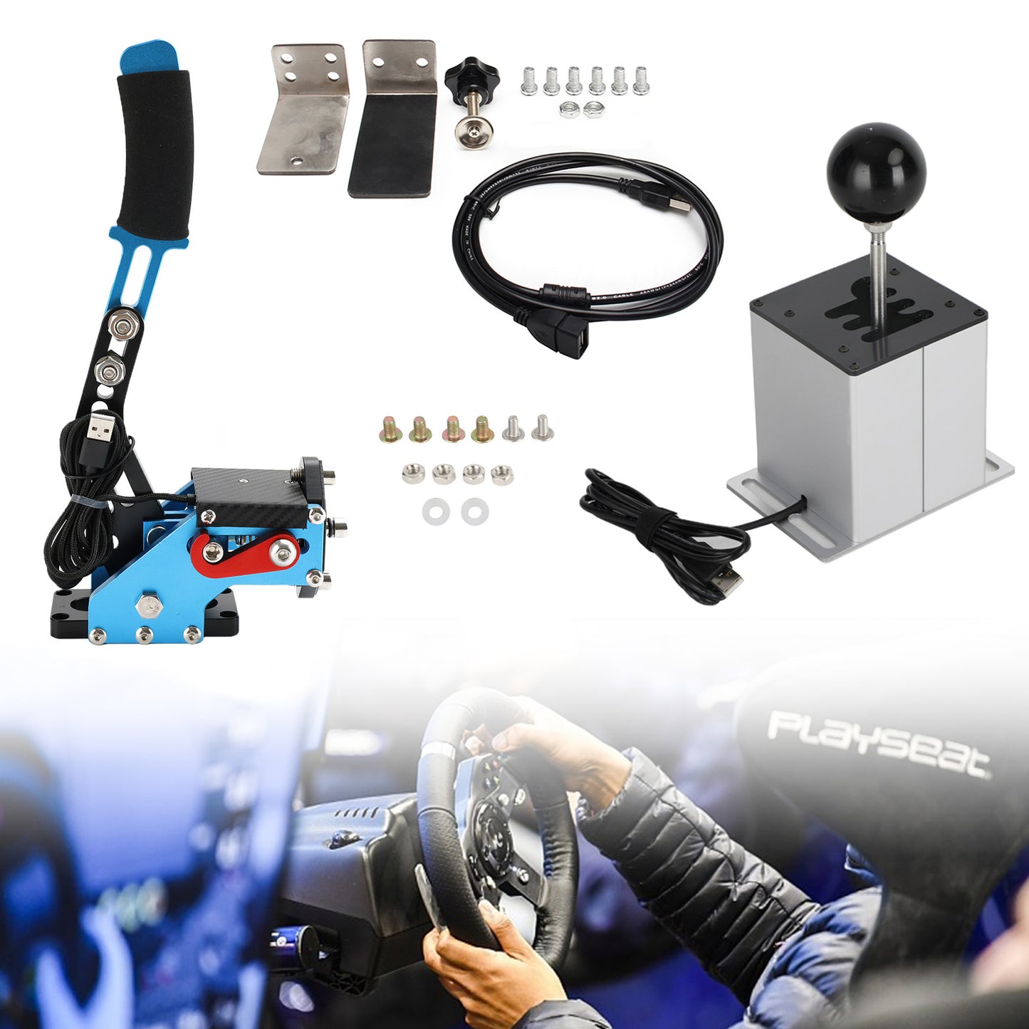 Freno a mano USB con morsetto e cambio ad H per volante Logitech G29 Sim Racing