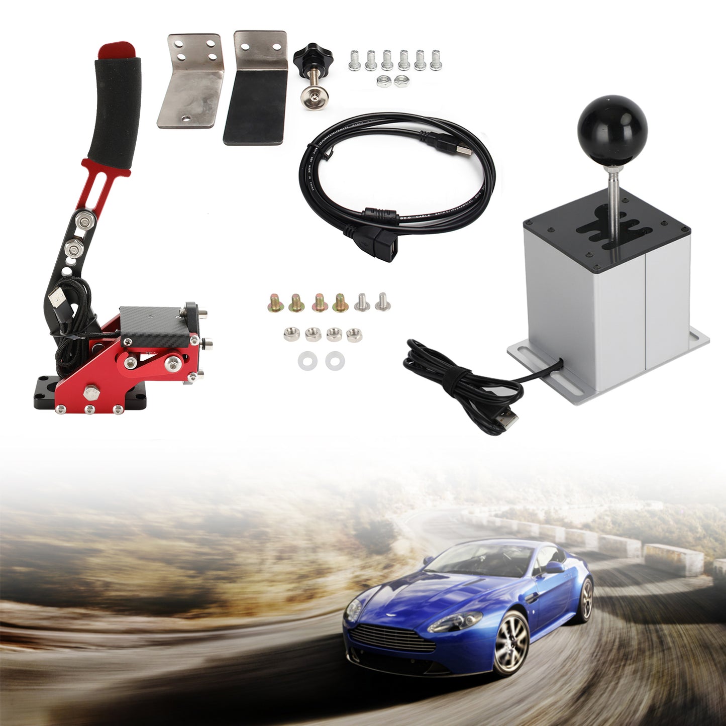 Freno a mano USB con morsetto e cambio ad H per volante Logitech G29 Sim Racing