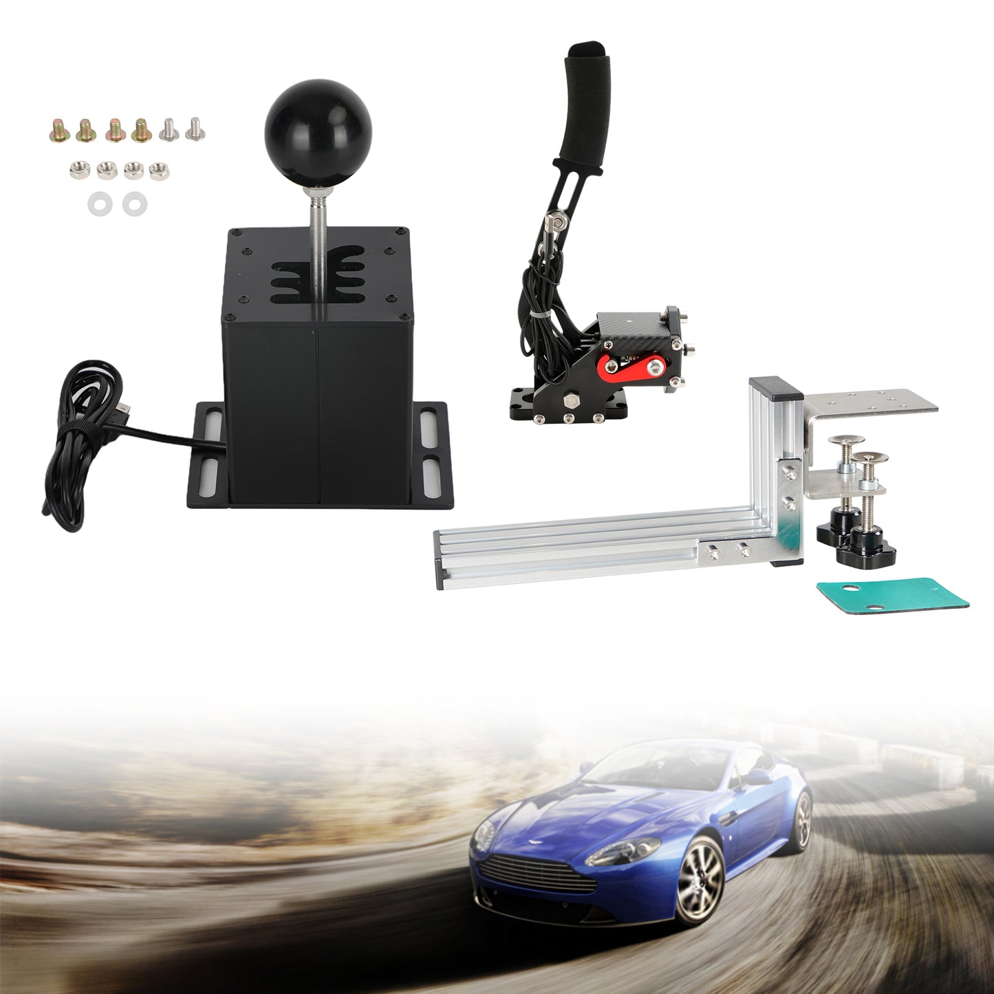 Freno a mano USB con clip a L e leva del cambio ad H per Thrustmaster T300RS/GT Racing Game