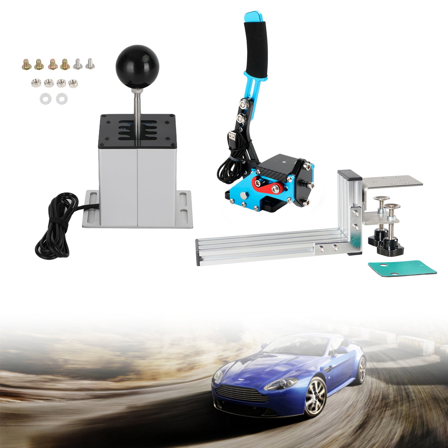 Freno a mano USB con clip a L e leva del cambio ad H per Thrustmaster T300RS/GT Racing Game